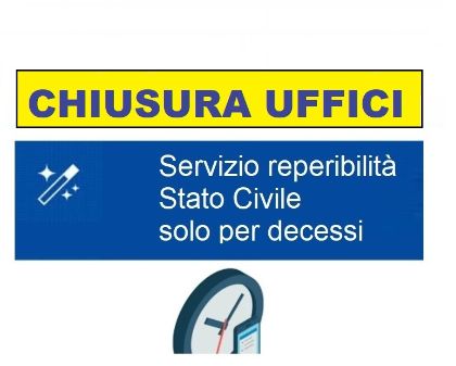 CHIUSURA UFFICI 27 DICEMBRE 2025 E 5 GENNAIO 2026