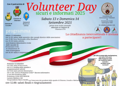 Volunteeer Day – sicuri ed informati 2025” - 13 e 14 settembre 2025.