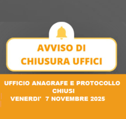 Chiusura ufficio Anagrafe-Protocollo